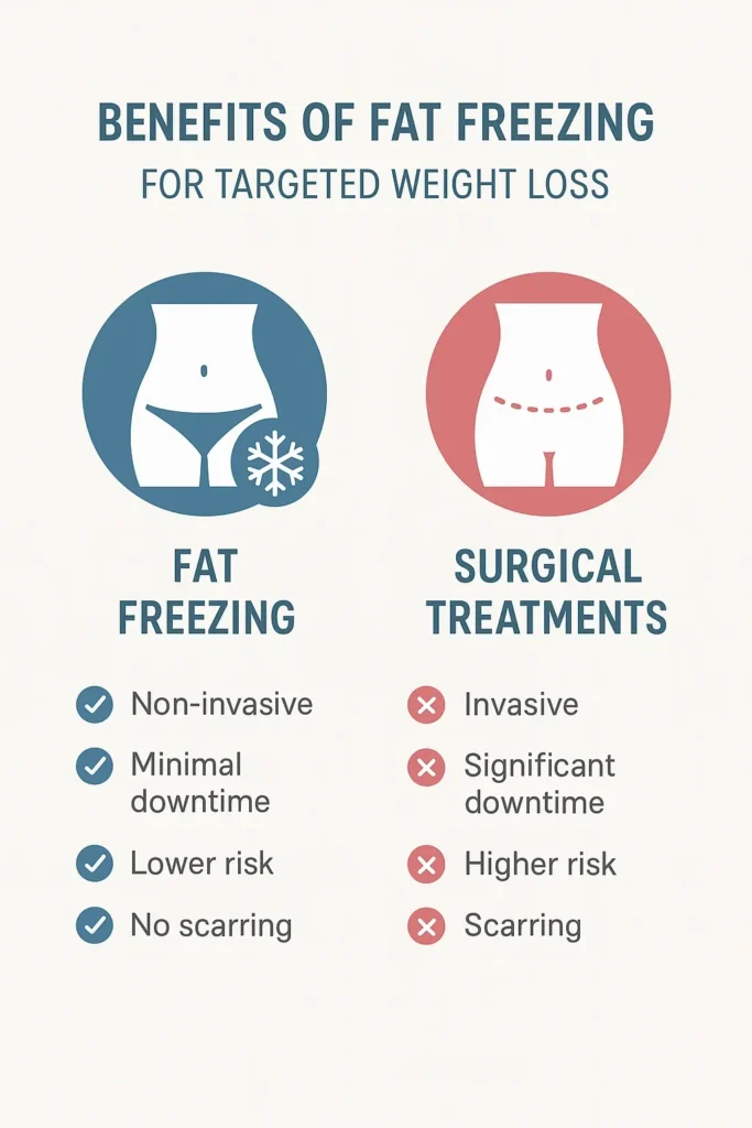 graphic showing the benefits of fat freezing Abbots Langley