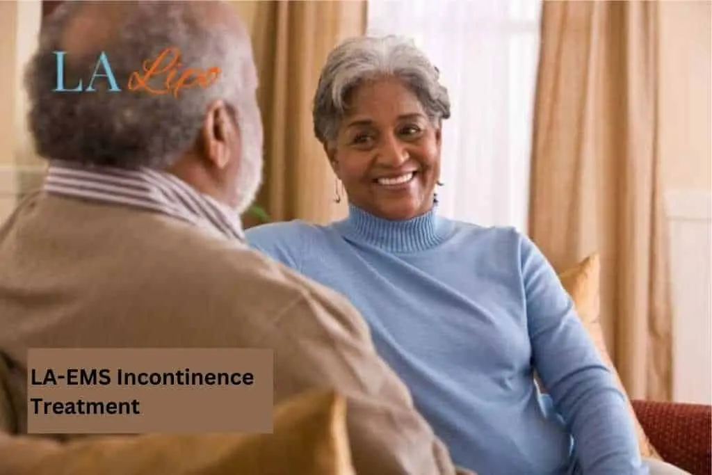 Couple sat smiling at each other - LA-EMS treatment Abbots Langley