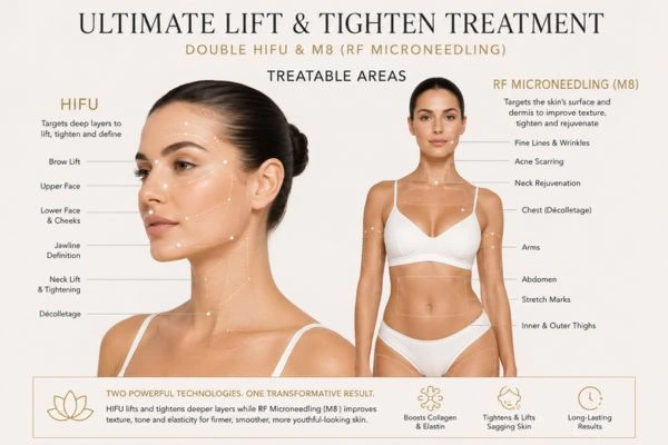 Areas of the body that can be treated - ultimate skin tighten treatment Abbots Langley