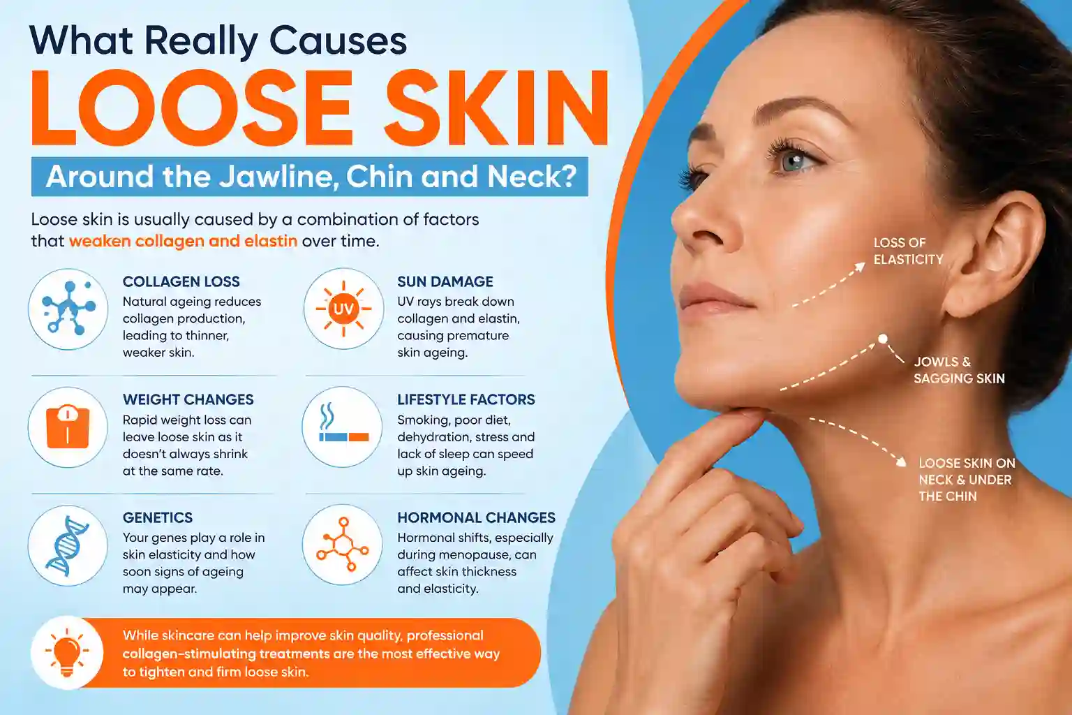 What Really Causes Loose Skin Around the Jawline, Chin and Neck Abbots Langley?